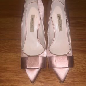 Pink satin Zara pumps size 40!